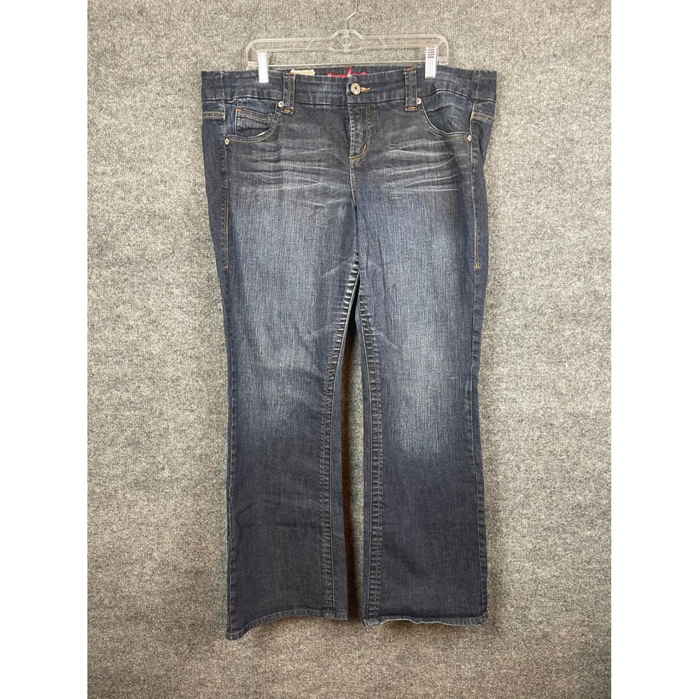 Free Style‎ Bootcut Jeans Women 22W Dark Wash Leopard Print Hardware